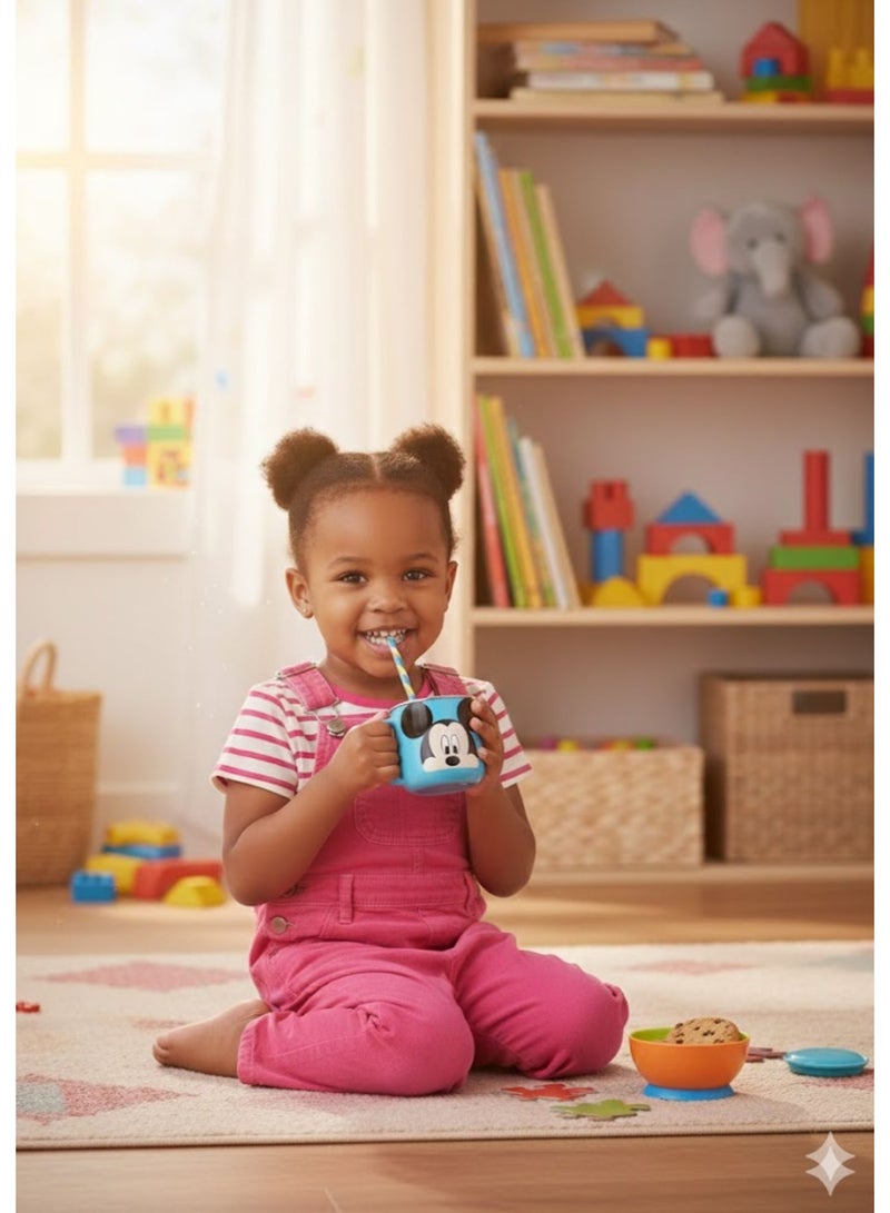 Disney Kids Stainless Steel Drinking Mug with Lid – Cartoon Design | Double Wall Insulated Cup for Hot & Cold Drinks | Leak-Resistant, Safe & Durable Children Mug (Mickey Blue) - Image 5